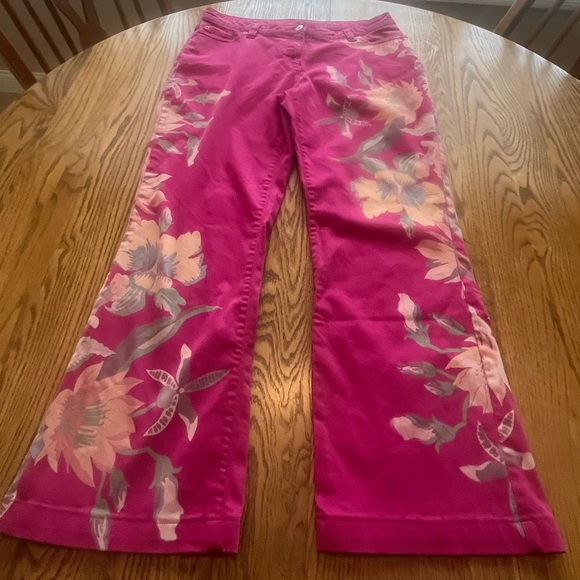 Oilily Pants - Oilily Pink Floral Boho Pants Size 40 US 12 L 90’s era
